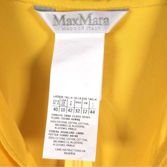 MaxMara ITALY MADE Faux Wrap Dress Vneck Short Sleeve Split Leg Cotton‎ Size 10 - Picture 4 of 12